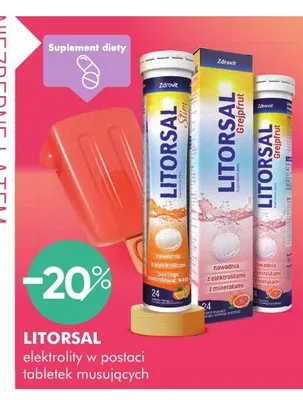 Elektrolity w postaci tabletek musujących Litorsal promocja w Super-Pharm