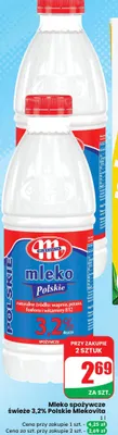 Mleko spożywcze świeże 3,2% Polskie promocja w Dino