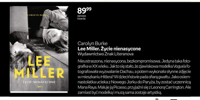Książka Lee Miller. Życie nienasycone Carolyn Burke promocja w Empik