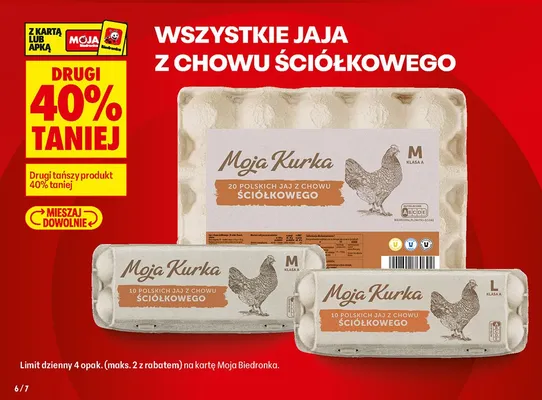 Jaja z chowu ściółkowego 20szt klasa M promocja w Biedronka