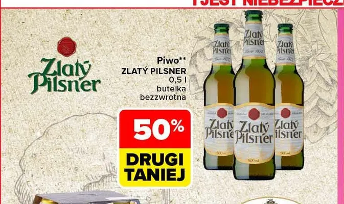 Piwo Zlatý Pilsner promocja w Carrefour