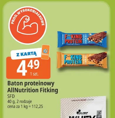 Baton proteinowy AllNutrition Fitking SFD promocja w Leclerc