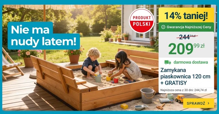 Zamykana piaskownica 120 cm promocja w ERLI