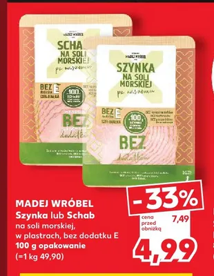 Schab na soli morskiej w plastrach bez dodatku E Madej Wróbel promocja w Kaufland