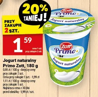 Jogurt naturalny Primo promocja w Twój Market