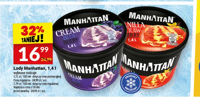 Lody Manhattan Vanilla Strawberry promocja w Twój Market