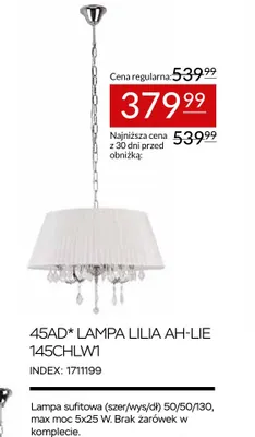 45AD Lampa Lilia AH-LIE 145CHLW1 promocja w Abra Meble