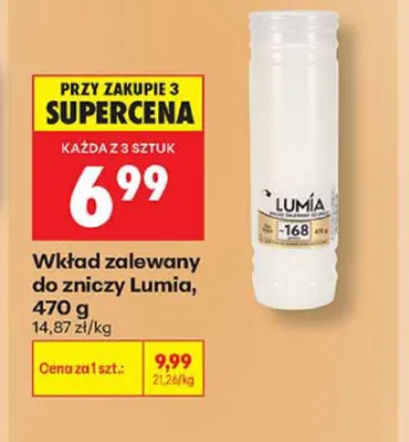 Wkład zalewany do zniczy Lumia 470 g promocja w Biedronka