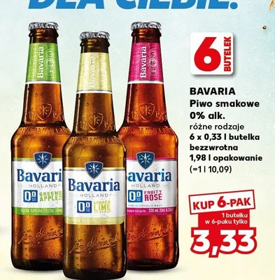 Piwo bezalkoholowe smakowe Bavaria Green Apple 6-pak promocja w Kaufland