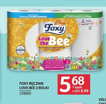 Ręcznik papierowy Foxy Love Bee 3-pak promocja w Selgros