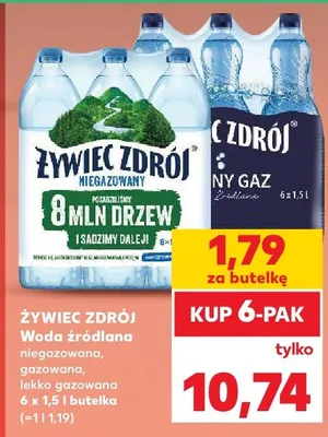 Woda źródlana lekko gazowana 6-pak promocja w Kaufland
