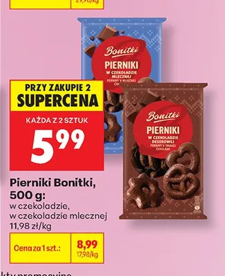 Pierniki w czekoladzie mlecznej Bonitki promocja w Biedronka