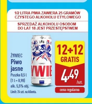 Piwo jasne Żywiec promocja w Aldi