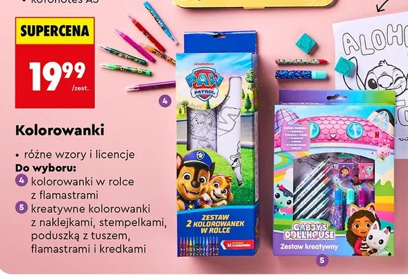Kolorowanki, różne rodzaje promocja w Biedronka