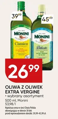 Oliwa z oliwek extra vergine wybrany asortyment promocja w Chata Polska