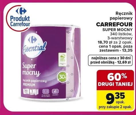 Ręcznik papierowy Carrefour Super Mocny promocja w Carrefour Market