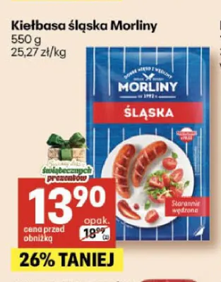 Kiełbasa śląska Morliny promocja w Delikatesy Centrum