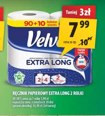 Ręcznik papierowy Extra Long Velvet 2-pak promocja w Arhelan