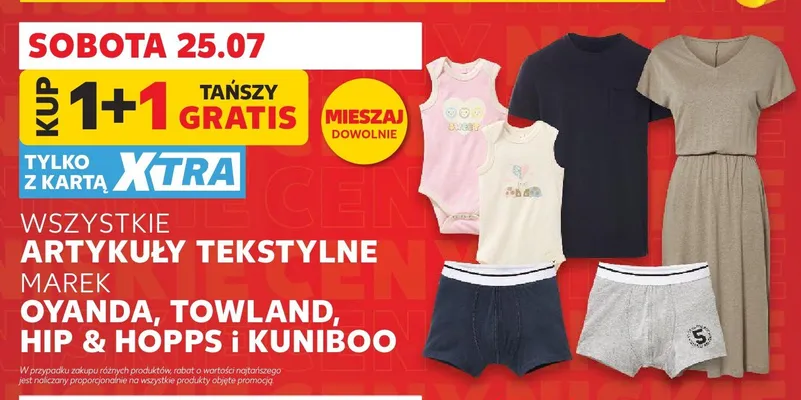 Artykuły tekstylne marek Oyanda, Towland, Hip & Hopps i Kuniboo promocja w Kaufland