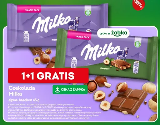 Czekolada Milka Hazelnut promocja w Żabka