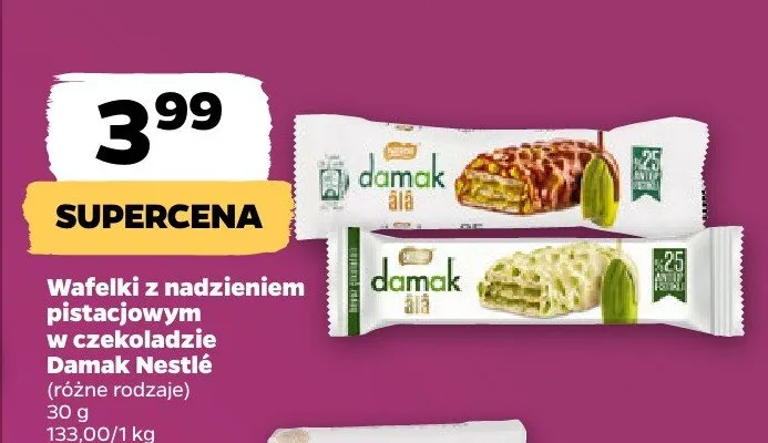 Wafelki z nadzieniem pistacjowym w czekoladzie, różne rodzaje promocja w Netto