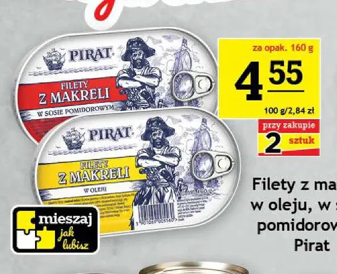 Filety z makreli w sosie pomidorowym Pirat promocja w Gram Market