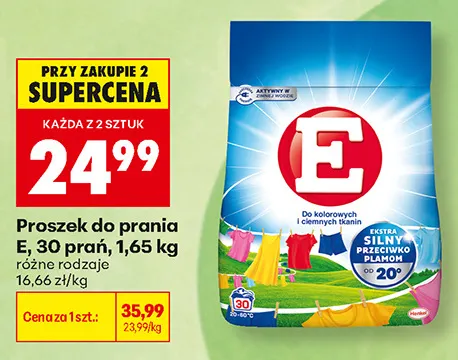 Proszek do prania E 30 prań promocja w Biedronka