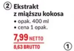 Ekstrakt z mlążsu kokosa promocja w Makro