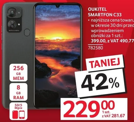 Smartfon OUKITEL SMARTFON C33 promocja w Selgros