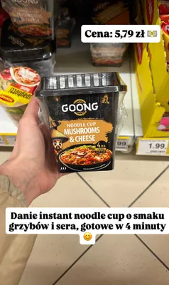 Danie instant noodle cup o smaku grzybów i sera promocja w Dino