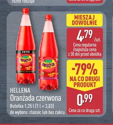 Oranżada czerwona Hellena classic promocja w Aldi