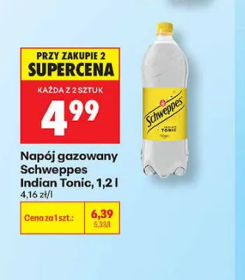 Napój gazowany Schweppes Indian Tonic promocja w Biedronka