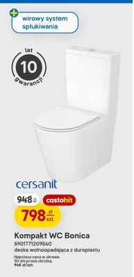 Kompakt Wc Bonica Cersanit deska wolnoopadająca z duroplastu promocja w Castorama