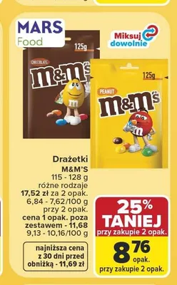 Drażetki M&M's Peanut promocja w Carrefour