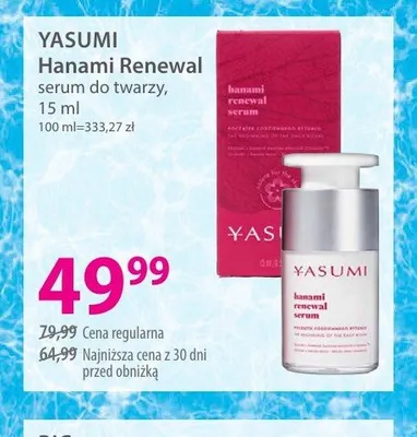 Serum do twarzy YASUMI Hanami Renewal promocja w Hebe