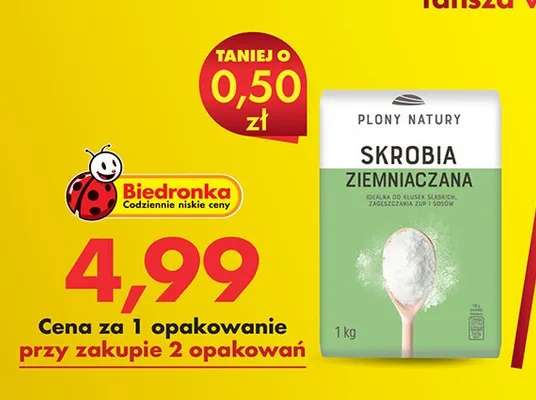 Skrobia ziemniaczana Płony Natury promocja w Biedronka