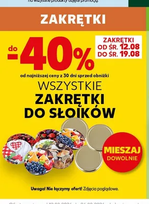 Zakrętki do słoików promocja w Kaufland