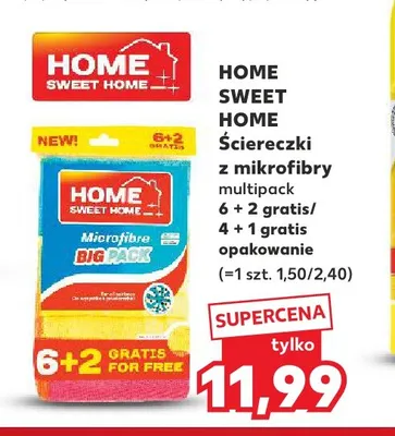 Ściereczki z mikrofibry 4+1 gratis Home Sweet promocja w Kaufland