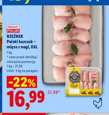 Polski kurczak mięso z nogi XXL Rzeźnik promocja w Lidl