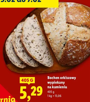 Chleb Bochen orkiszowy wypiekany na kamieniu promocja w Lidl