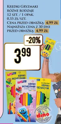 Kredki bezdrzewne o przekroju w kształcie kwiatka Gryzmaki 12-pak promocja w Dino