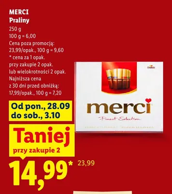 Praliny Merci Finest Selection promocja w Lidl