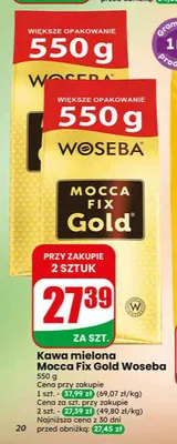 Kawa mielona Mocca Fix Gold Woseba promocja w Dino