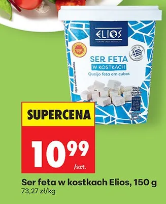Ser feta w kostkach Elios promocja w Biedronka