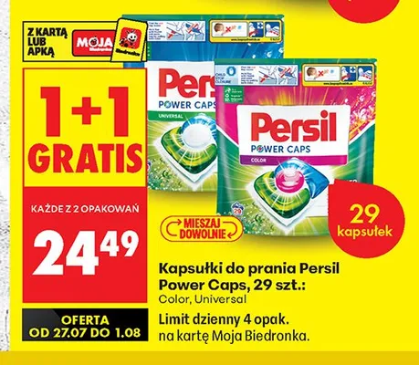 Kapsułki do prania Persil Power Caps Color promocja w Biedronka