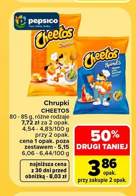 Chrupki Cheetos Spirals cheese with ketchup promocja w Carrefour Market