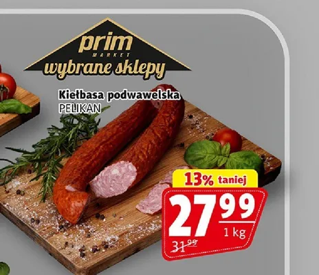 Kiełbasa podwawelska Pelikan promocja w Prim Market