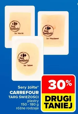 Ser żółty Morski plastry Carrefour Targ Świeżości promocja w Carrefour Market