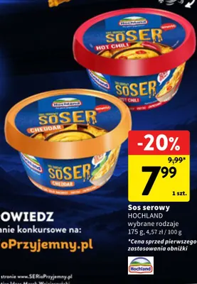 Sos serowy Hochland Cheddar promocja w Intermarche