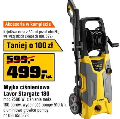 Myjka ciśnieniowa Stargate 180 promocja w OBI